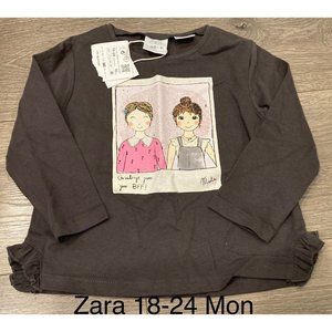 NWT Zara baby girls 18-24 month long sleeve tshirt